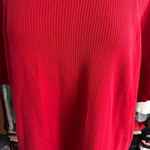 Liz Claiborne Vibrant Red Short Sleeve Sweater top size 2x - Picture 4 of 8
